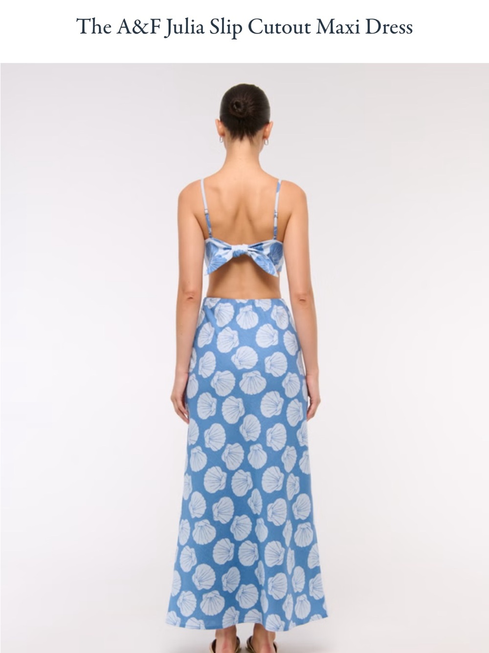 Abercrombie & Fitch Blue Maxi Dress with White Shell Print - Picture 3 of 5